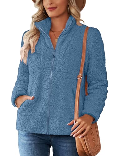 Pullover Damen Fleecepullover Teddyjacke Teddy Flauschiger...