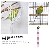 PartyKindom Papageiensitzstange 20cm aus Edelstahl Bissfester Kratzstock für Vogelkäfig Spielzeug für Wellensittiche Papageien und Ziervögel