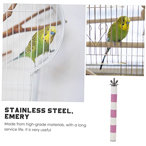 PartyKindom Papageiensitzstange 20cm aus Edelstahl Bissfester Kratzstock für Vogelkäfig Spielzeug für Wellensittiche Papageien und Ziervögel