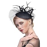 Sombreros de plumas de Ascot con diámetro de la flor es de 17,8 cm. Talla única para la mayoría de las mujeres y niñas. Muy fácil de poner en la cabeza y puedes colocarlo como quieras.
