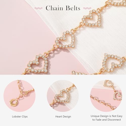 Waist Chain Belts for Women Adjustable Rhinestone Metal Link Belt Gold Silver O-Ring Chain Belt for Jeans Dresses2