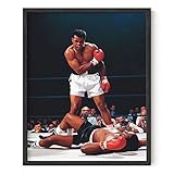 HAUS AND HUES Muhammad Ali Posters - Muhammad Ali Canvas Wall Art in Ring Boxing Prints, Sports and Gym Artwork, Black History Pictures for Wall, Sport Posters for Man Cave (Unframed 16x20)