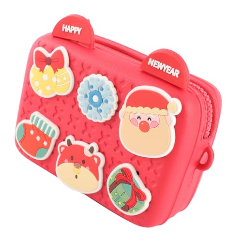 Bolso bandolera para cámara de dibujos animados ligero y duradero color rojo