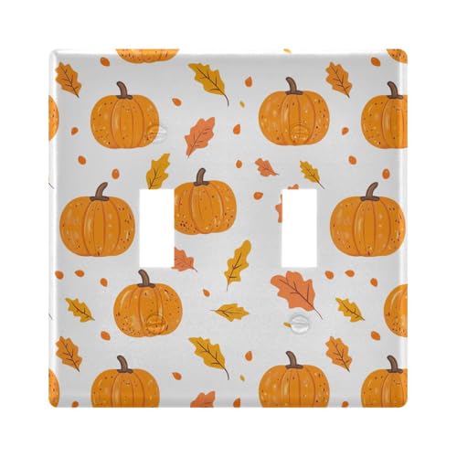 UMIRIKO Fall Pumpkin Thanksgiving Autumn Light Switch Cover Plate Covers Decorative Double Toggle Home Decor 202b7147