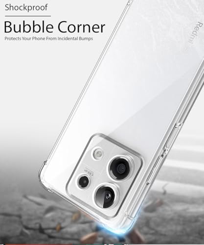Image of WOW IMAGINE Clear Back Cover Case for Xiaomi Mi Redmi Note 13 5G | Shockproof Soft TPU Case | Cushioned Edges for Ultimate Protection Back Cover Case - Transparent