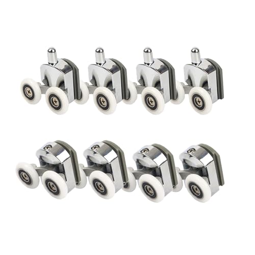 Roulettes de porte de douche, Roulettes de porte de douche 23mm Roulettes de curseur Poulies 8PCS Diamètre de la porte de douche Haut Bas Pièces de rechange de salle de bain