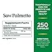 Nature's Bounty Saw Palmetto Support for Prostate and Urinary Health, Herbal Health Supplement, 450mg, 250 Capsules (Pack of 2)