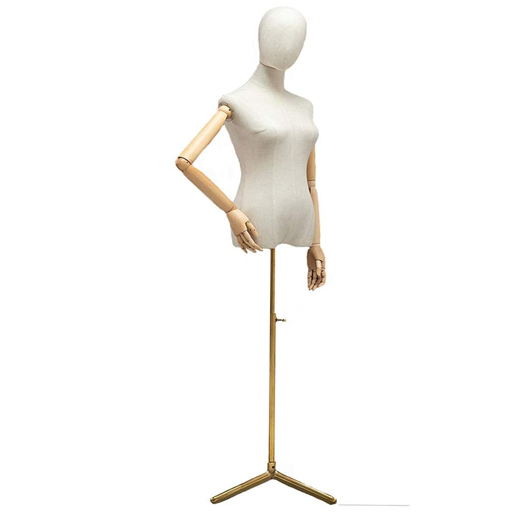Manichino Sartoriale Busto Femminile Torso Femminile Corpo con treppiede Vetrina in Metallo Negozio di Vestiti