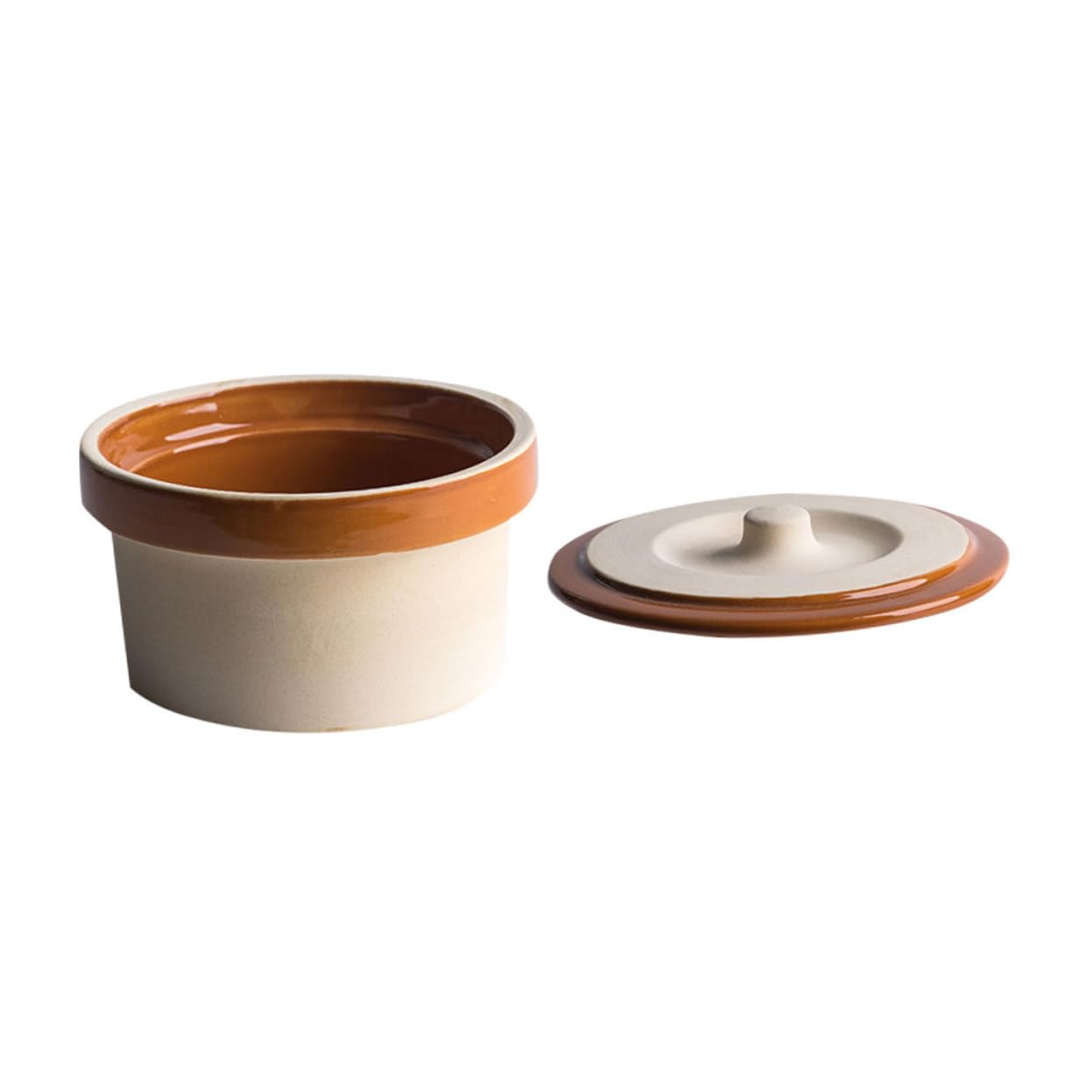 ULTECHNOVO Cuenco de con Tapa para Estofado y Huevos al Vapor Resistente y Seguro para Cocina Restaurante y Camping Diseño Sencillo y Funcional