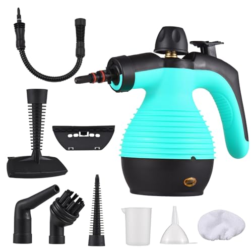 Boyuan Limpiador a Vapor De Mano, Limpiador a Vapor De Alta Presión con 10 Accesorios, Steam Cleaner Vaporeta De Portátil para Automóviles, Cocinas, Baños, Pisos, Juguetes Y Ventanas