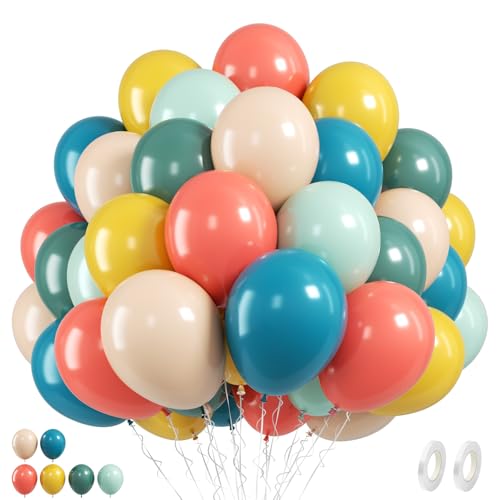 Image of Colorful Balloons, 50 Pcs Boho Rainbow for Birthday Baby Shower Party Decor