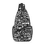 Bolsa tiracolo transversal com cruz cristã para homens e mulheres, bolsa de peito ajustável, linda mochila de ombro para esportes, viagens, trilhas