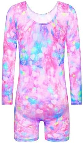 Girls Gymnastics Leotard Long Sleeve Breathable Stretchy Tumbling Outfits For Kids 1-10 Years - Image 2