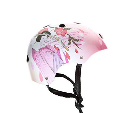 Punisher Skateboards 11-Vent Multi-Sport Skateboard and BMX Helmet, Youth Size Medium, Includes Extra Helmet Pads, pink, samurai (9234)