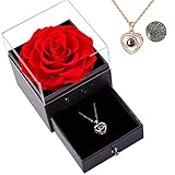 【Regalo romántico para ella】 La rosa eterna es un símbolo del amor eterno. El collar en forma de corazón representa tu fuerte amor y puede traerle más sorpresas y toques. Son regalos perfectos para novia, amante, esposa, madre, abuela como regalo de San Valentín, día de la madre, Navidad, regalo de boda, regalo de Acción de Gracias, regalo de aniversario, regalo de cumpleaños o vacaciones regalo de fiesta.
