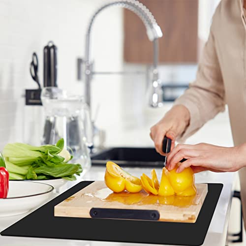Emolife Heat Resistant Mat For Air Fryer Site On, Thick Silicone Mats For Kitchen Counter, Countertop Protector, No-Slip (Black) #TOP2