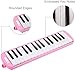 Vangoa 32 Key Melodica, Musical Instrument Air Piano Keyboard, Melodicas with Carrying Bag, Double Mouthpieces, Wipe Cloth, Key Stickers, Long Tubes (Pink)
