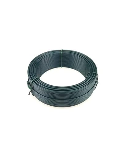 Garmix Spanndraht Bindedraht Schwarz Maschendraht Zaun Metall Draht (50m, 3,1mm)