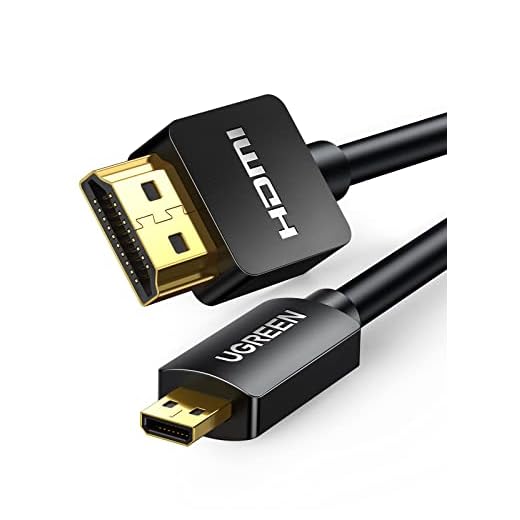 UGREEN Cable Micro HDMI a HDMI 3D 4K Alta Velocidad con Ethernet ARC, para GoPro HERO 3 3+ 4 5 Black 6 Black, Chuwi Hi10,BQ Aquaris M8 M10, Sony Alpha Más Cámaras, Tabletas, Portátiles(2M)