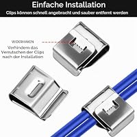 Poeland 30 Stück Solarpanel Kabelklemmen, Edelstahl Photovoltaik Kabelhalter, Kabelclips für Anhängerrahmen und Photovoltaik-Module, PV-Verkabelung Bootskabel – Ansicht 3