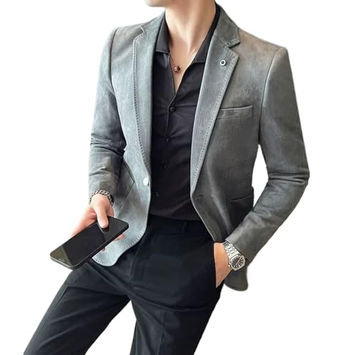 Men's Slim Fit Velvet Elegant Blazer Coat Business Casual Wedding Suit