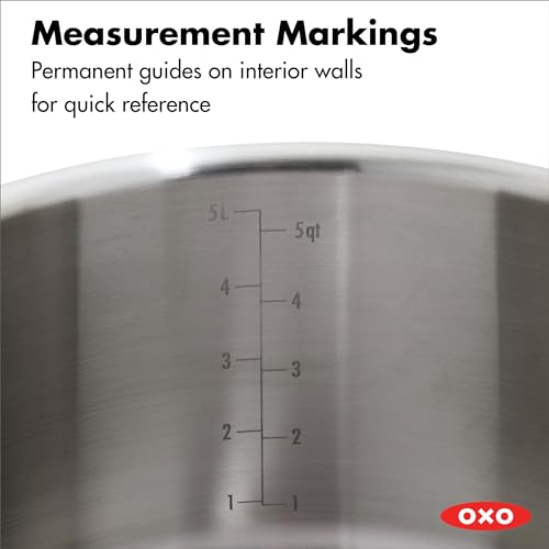 OXO 13 Piece Stainless Steel Cookware Set, Tri-Ply Multiclad Pots & Pans, PFAS-Free Ceramic Nonstick Coated Frying Pans, Induction Compatible, Dishwasher & Oven Safe, Sauce, Stock, Saute, Silver - image 3