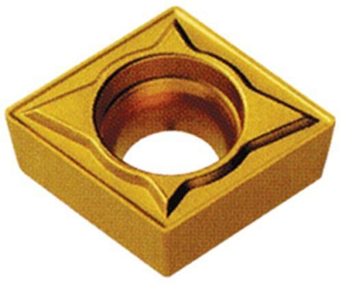 Cobra Carbide 40106 Solid Carbide Turning Insert, CM02 Grade, Multilayer Coated, CCMT Style, Molded Chipbreaker, CCMT 21.51, 3/32