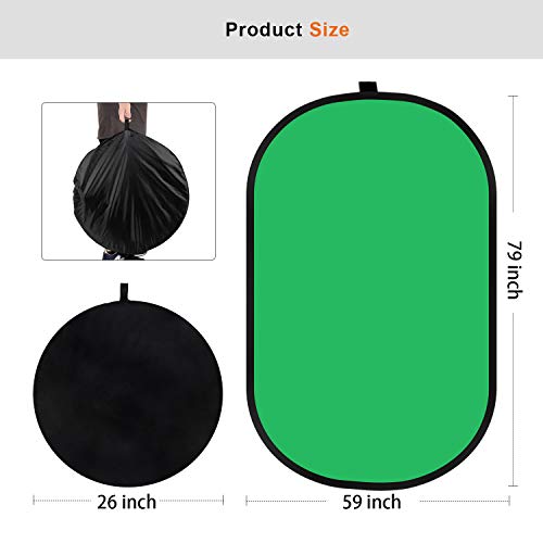 Konseen Faltbarer Pop-Up-Hintergrund mit Reflektor-Panel, 4-in-1, 100 % Baumwoll-Musselin, wendbar, für Fotostudio… – Bild 5