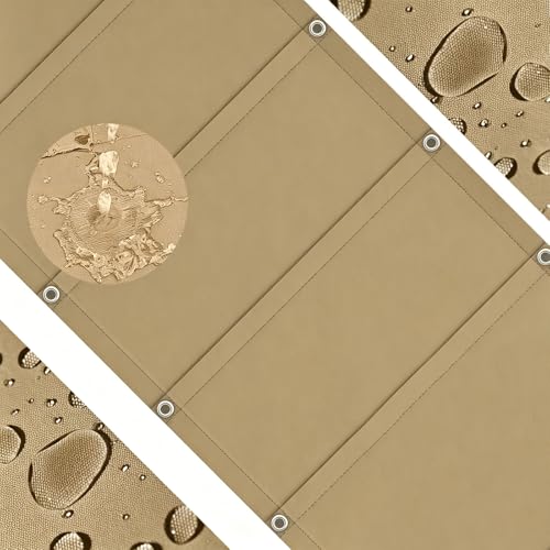 Voile d'ombrage rétractable ondulée 130x900 cm kaki sur mesure - 3