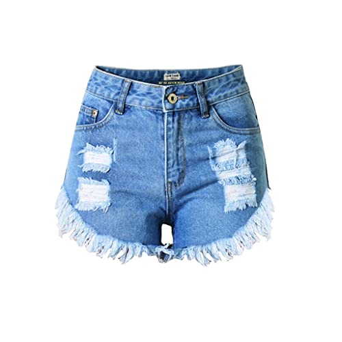Shorts denim bleu taille haute pour affiner la silhouette en taille 34