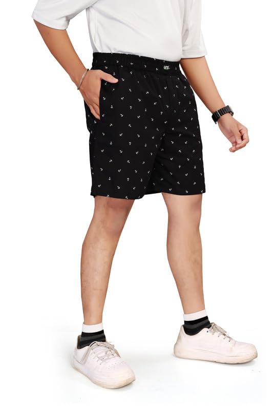 Image of UNOseven Shorts for Boys - 100% Cotton Printed with Side Pockets - Available from Size 7 Years to XL