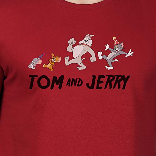 Image of Free Authority Tom & Jerry Printed Regular Fit White Cotton Men's T-Shirt