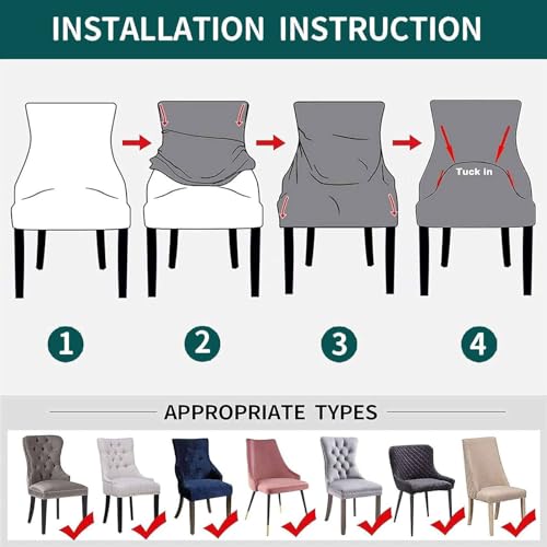 Housse de chaise en velours noir lavable et durable pour intérieur chic - 7