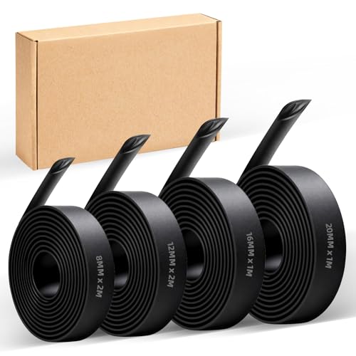 Schrumpfschlauch Set mit Kleber: 4:1 Wasserdicht Schrumpfschläuche, Heat Shrink Tube, Isolierschlauch-Sortiment für Elektrische Isolierung, Reparaturen (Ø 8mm & Ø 12mm je 2m, Ø 16mm & Ø 20mm je 1m）