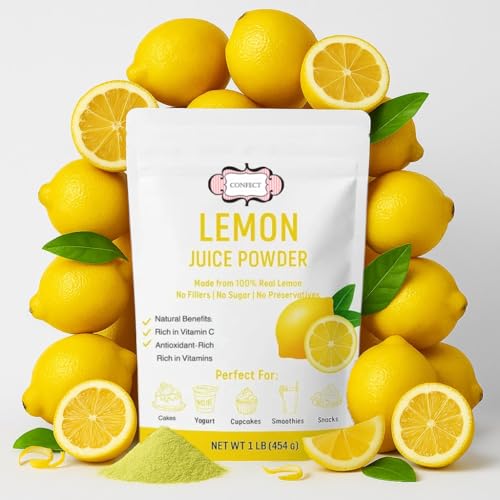 Image of Confect Lemon Juice Powder | Pure & Natural Fruit Powder for Smoothies, Baking, Beverages, Juices, Tea & DIY Recipes | Vegan, Gluten-Free, No Added Sugar - 200 Gm