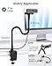 19 Inch Webcam Stand Camera Mount with Upgraded C-Clamp, Adjustable Flexible Gooseneck Arm Tripod for Desk Mount for Logitech C930e C930 C920 C922x C922 Brio 4K C925e C615, Gopro, Max Load 2.5 lb