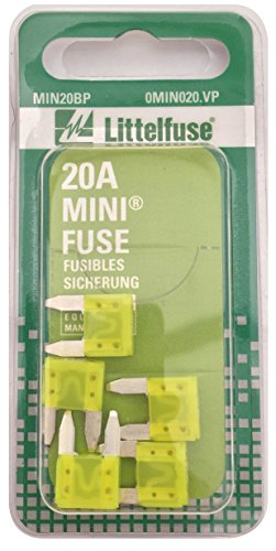 Littelfuse MIN20BP MINI 297 Series Fast-Acting Automotive Blade Fuse - Pack of 5