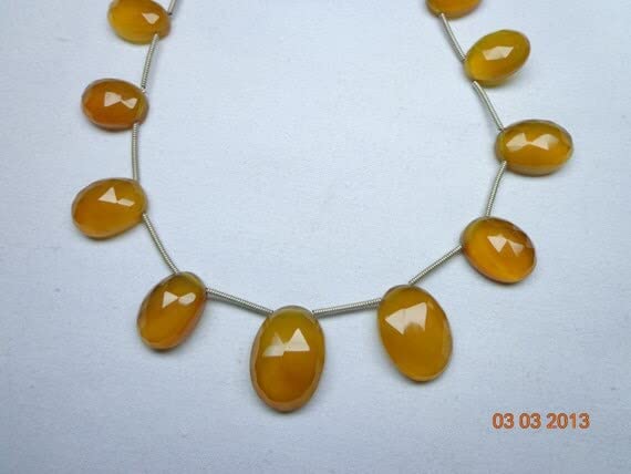 Calcédoine hessonite flatback facetté 13-19mm pour sertissage de bijoux faciles