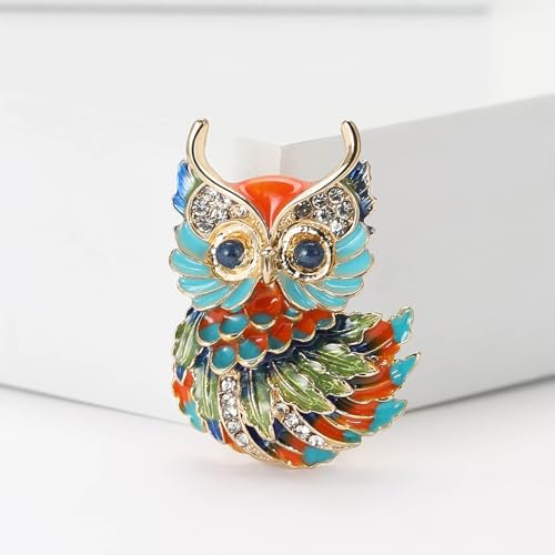 Image of Enamel Bird Brooch for Women Rhinestones Owl /Hummingbird /Eagle /Toucan Lapel Pin Cute Bird Brooches Jewelry Gifts for Mom Wife