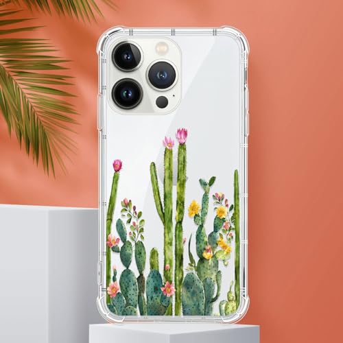 Coque compatible avec iPhone 15 Pro silicone motif cactus 6,1" - 2