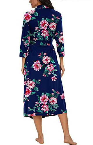Image of VINTATRE Women Robes Long Knit Bathrobe Lightweight Soft Bath Robe with Pockets