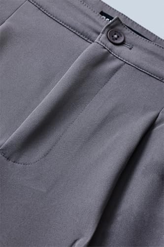 Image of SNITCH Men Casual Trousers | Relaxed Fit with Turned-Up Cuffs & Solid Pattern | Cotton Blend Fabric with Medium Stretch for Summer & Everyday Wear