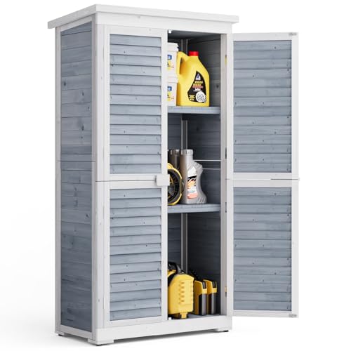 Blishom Armoire de Jardin en Bois pour Outils 160 x 87 x 47 cm Remise pour Utilisation Extérieure...