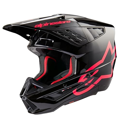 Alpinestars 8306423-1839-XXL: S-M5 Corp Helmet Black/Diva Pink Glossy 2X