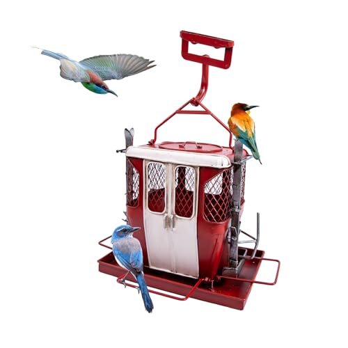 Berfutall-Metal Bird Feeders for Outdoors Hanging, Gravity Protection Squirrel-Proof Wild Birdfeeder，Mesh Hanging Feeder for Eaves, Balcony, Trees - Rotating Beacon, Ideal Gift for Bird Lovers (C)