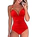 Costume da bagno da donna, 1 pezzo, sexy, dimagrante, pancia, piatto, scollo a V, schiena nuda, lavello, costume da bagno da donna, 1 pezzo, bustino con push up, A04, S
