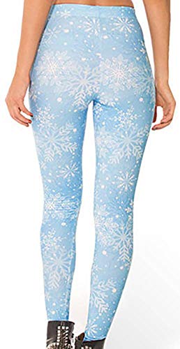 Sister Amy Women's High Waist Galaxy Printted Ankle Elastic Tights Legging Snowflake Us M #TOP4