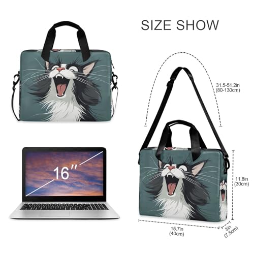 Maletín para laptop 15.6'' con diseño de gato y asas miniatura 5