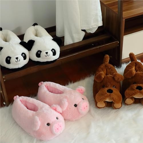 Novelty Women Animal Slippers Cute Soft Plush House Shoes Fluffy Warm Slippers Cartoon Gifts for Birthday Christmas2