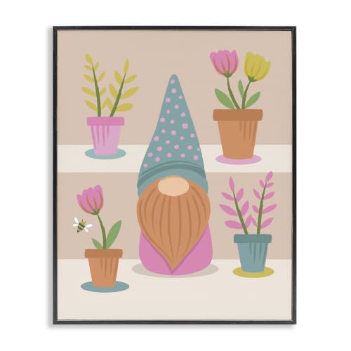 Patterned Garden Gnome Honey Bee, 24 x 30 Inch Framed Giclée Print